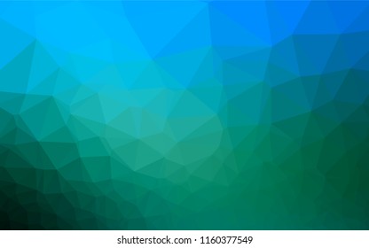 Dark Blue, Green vector polygonal pattern. Brand new colored illustration in blurry style with gradient. The textured pattern can be used for background.
