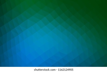 Dark Blue, Green vector polygonal pattern. A vague abstract illustration with gradient. A new texture for your design.