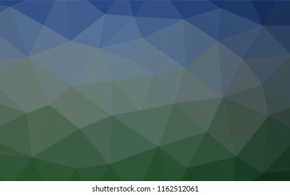 Dark Blue, Green vector polygonal background. Modern geometrical abstract illustration with gradient. The completely new template can be used for your brand book.
