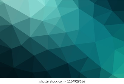 Dark Blue, Green vector polygonal pattern. Creative illustration in halftone style with gradient. Brand new style for your business design.