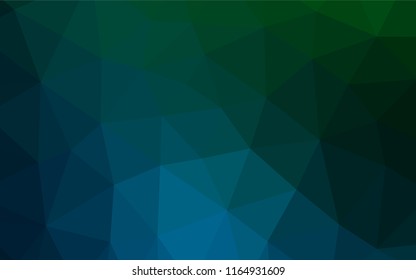 Dark Blue, Green vector polygonal template. Geometric illustration in Origami style with gradient.  A completely new template for your business design.