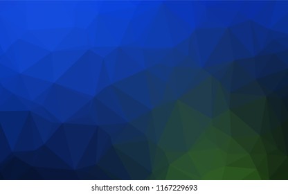 Dark Blue, Green vector polygonal background. A sample with polygonal shapes. A new texture for your design.