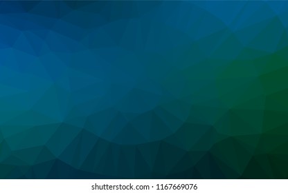 Dark Blue, Green vector polygonal template. A completely new color illustration in a vague style. A completely new design for your business.
