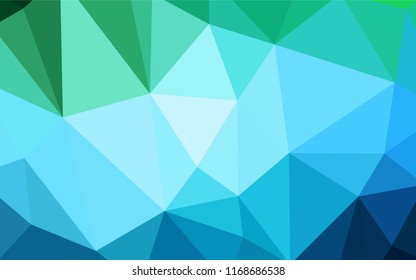 Dark Blue, Green vector polygonal background. Creative geometric illustration in Origami style with gradient. Brand new design for your business.