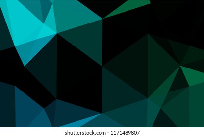 Dark Blue, Green vector polygonal pattern. Colorful illustration in abstract style with gradient. Brand new style for your business design.