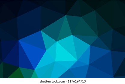 Dark Blue, Green vector polygonal pattern. Polygonal abstract illustration with gradient. Pattern for a brand book's backdrop.