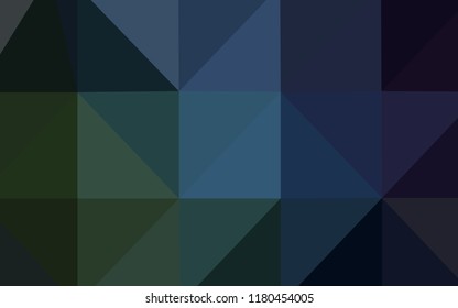 Dark Blue, Green vector polygonal pattern. A sample with polygonal shapes. The best triangular design for your business.