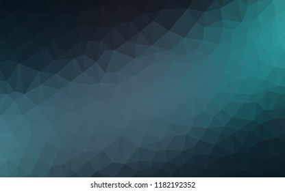 Dark Blue, Green vector polygonal background. Geometric illustration in Origami style with gradient.  Template for cell phone's backgrounds.