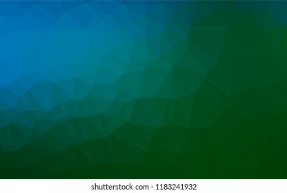 Dark Blue, Green vector polygonal pattern. Creative illustration in halftone style with gradient. Brand new style for your business design.