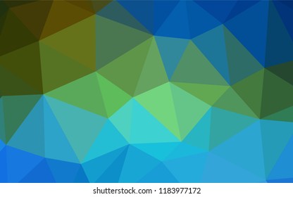 Dark Blue, Green vector polygonal background. A completely new color illustration in a polygonal style. A new texture for your web site.