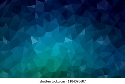Dark Blue, Green vector polygonal template. Triangular geometric sample with gradient.  A completely new design for your leaflet.