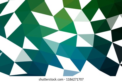 Dark Blue, Green vector polygonal polygonal. Modern geometrical abstract illustration with gradient. Brand new style for your business design.