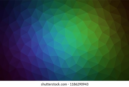 Dark Blue, Green vector polygonal pattern. Geometric illustration in Origami style with gradient.  New template for your brand book.