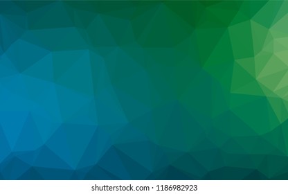 Dark Blue, Green vector polygonal pattern. Colorful illustration in abstract style with gradient. A new texture for your design.