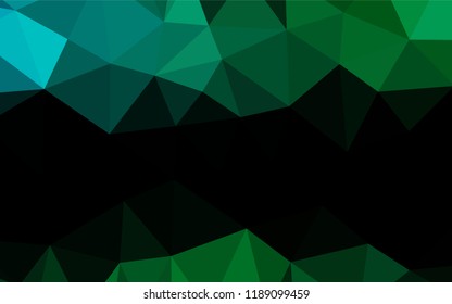 Dark Blue, Green vector polygonal pattern. Triangular geometric sample with gradient.  The completely new template can be used for your brand book.