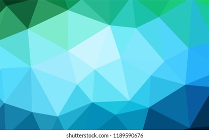 Dark Blue, Green vector polygonal template. Colorful illustration in abstract style with triangles. Textured pattern for your backgrounds.
