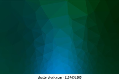 Dark Blue, Green vector polygonal template. Triangular geometric sample with gradient.  The elegant pattern can be used as part of a brand book.