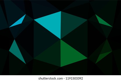 Dark Blue, Green vector polygonal pattern. Shining colored illustration in a Brand new style. Brand new design for your business.