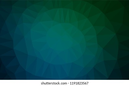 Dark Blue, Green vector polygonal background. Geometric illustration in Origami style with gradient.  A new texture for your design.