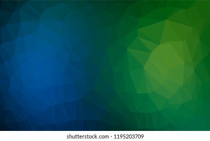 Dark Blue, Green vector polygonal background. Creative geometric illustration in Origami style with gradient. The completely new template can be used for your brand book.