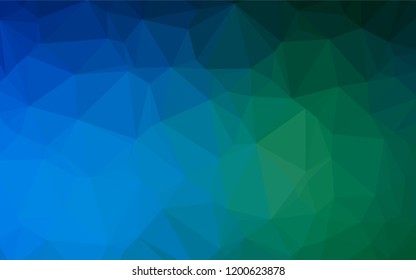 Dark Blue, Green vector polygonal background. Colorful abstract illustration with gradient. A new texture for your design.