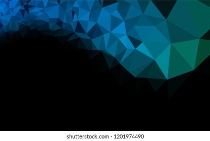 Dark Blue, Green vector polygonal template. A vague abstract illustration with gradient. The textured pattern can be used for background.