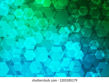 Dark Blue, Green vector polygonal background. Colorful abstract illustration with gradient. The best hexagonal design for your business.