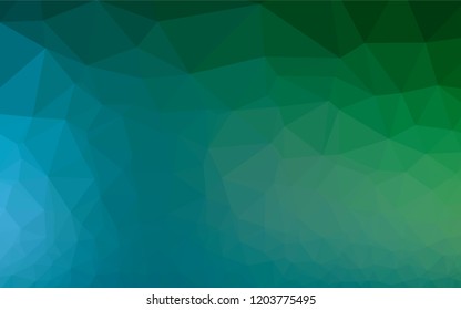 Dark Blue, Green vector polygonal template. A vague abstract illustration with gradient. The elegant pattern can be used as part of a brand book.