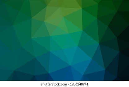 Dark Blue, Green vector polygonal background. Creative illustration in halftone style with gradient. The textured pattern can be used for background.