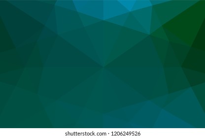 Dark Blue, Green vector polygonal pattern. Colorful abstract illustration with gradient. The polygonal design can be used for your web site.
