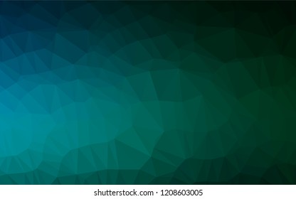 Dark Blue, Green vector polygonal background. Creative geometric illustration in Origami style with gradient. The textured pattern can be used for background.