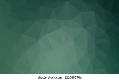Dark Blue, Green vector polygonal pattern. Colorful abstract illustration with gradient. The best triangular design for your business.