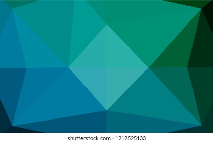 Dark Blue, Green vector polygonal pattern. Shining illustration, which consist of triangles. Triangular pattern for your business design.
