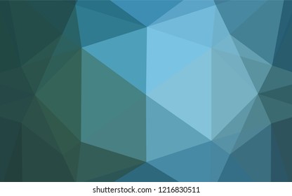 Dark Blue, Green vector polygonal background. Geometric illustration in Origami style with gradient.  The textured pattern can be used for background.