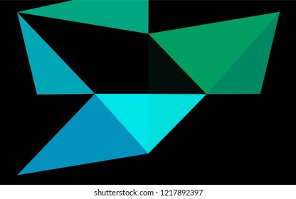 Dark Blue, Green vector polygonal background. Shining illustration, which consist of triangles. The template can be used as a background for cell phones.