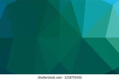 Dark Blue, Green vector polygonal template. Colorful abstract illustration with gradient. Brand new style for your business design.