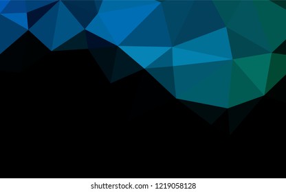 Dark Blue, Green vector polygonal template. Brand new colored illustration in blurry style with gradient. The template can be used as a background for cell phones.