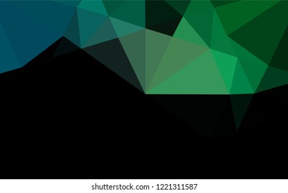 Dark Blue, Green vector polygonal background. Colorful abstract illustration with gradient. The polygonal design can be used for your web site.