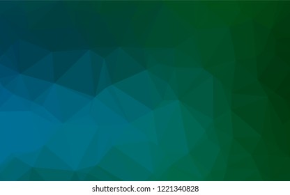 Dark Blue, Green vector polygonal pattern. A completely new color illustration in a vague style. Brand new design for your business.