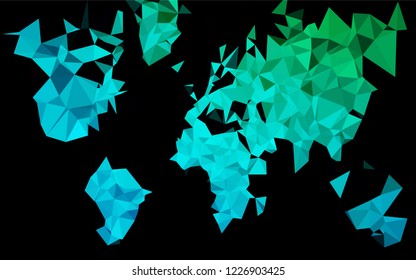 Dark Blue, Green vector polygonal pattern. A completely new color illustration in a vague style. The best triangular design for your business.