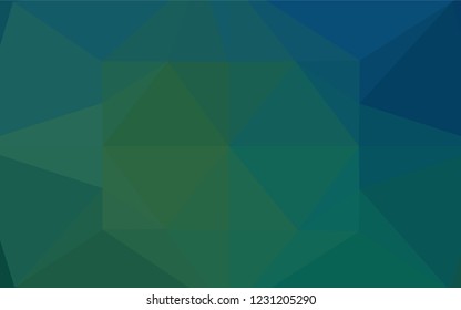 Dark Blue, Green vector polygonal template. Triangular geometric sample with gradient.  The elegant pattern can be used as part of a brand book.