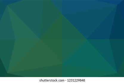 Dark Blue, Green vector polygonal template. Creative illustration in halftone style with gradient. The best triangular design for your business.