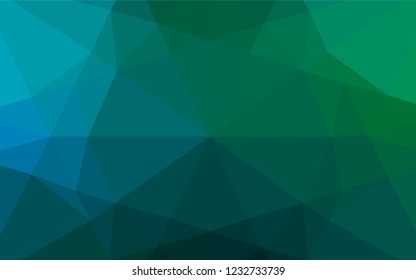 Dark Blue, Green vector polygonal template. A sample with polygonal shapes. The elegant pattern can be used as part of a brand book.