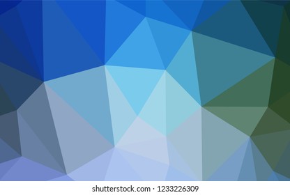 Dark Blue, Green vector polygonal pattern. Elegant bright polygonal illustration with gradient. Completely new template for your banner.