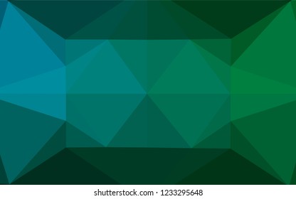 Dark Blue, Green vector polygonal background. Glitter abstract illustration with an elegant design. The polygonal design can be used for your web site.