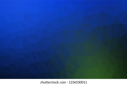 Dark Blue, Green vector polygonal pattern. Colorful abstract illustration with gradient. The completely new template can be used for your brand book.