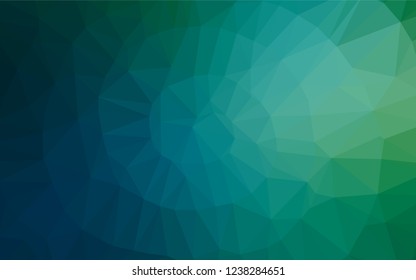 Dark Blue, Green vector polygonal template. Modern geometrical abstract illustration with gradient. The textured pattern can be used for background.