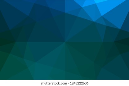 Dark Blue, Green vector polygonal pattern. Glitter abstract illustration with an elegant design. The polygonal design can be used for your web site.