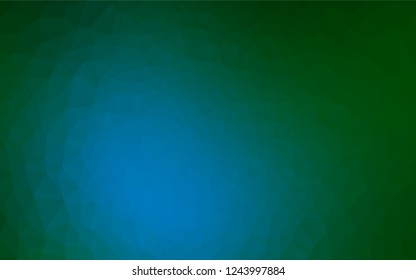 Dark Blue, Green vector polygonal template. A sample with polygonal shapes. The textured pattern can be used for background.