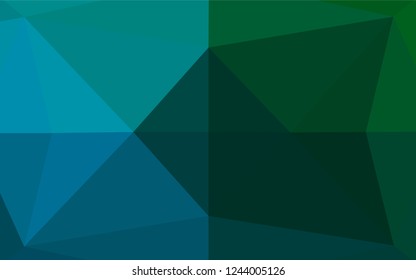 Dark Blue, Green vector polygonal background. Creative illustration in halftone style with gradient. The elegant pattern can be used as part of a brand book.